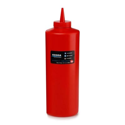 Bora Plastik Kapaklı Ketçap Şişesi, 950 ml, Kırmızı - 1