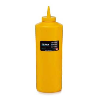 Bora Plastik Kapaklı Hardal Şişesi, 950 ml, Sarı - 1