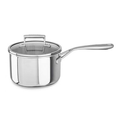 KitchenAid 3-Ply Uzun Sap Sos Tenceresi, Çelik , 18 cm - 1