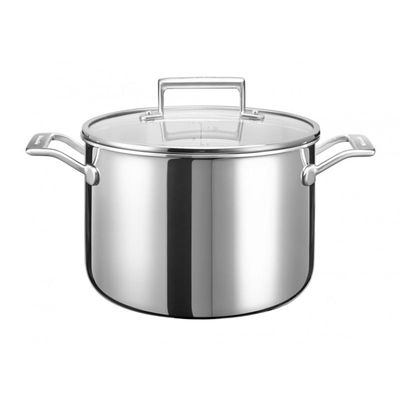 KitchenAid 3-Ply Derin Tencere, Çelik, 28 cm - 1