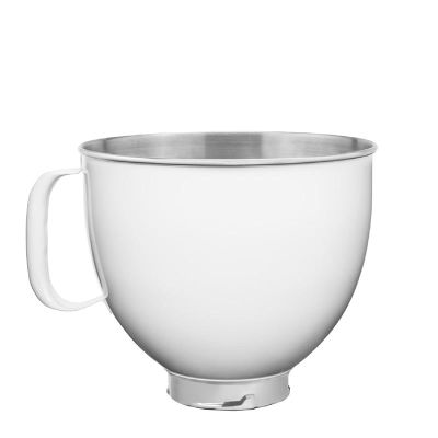 KitchenAid 5KSM5SSBWH وعاء من الفولاذ المقاوم للصدأ للخلاط الحامل 4.8 لتر، أبيض - KitchenAid