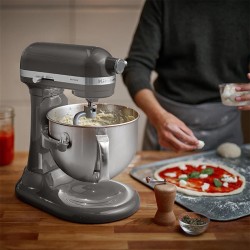 KitchenAid 5KSM60SPXECU خلاط آرتيسان مع وعاء قابل للرفع، 5.6 لتر، رمادي - 5