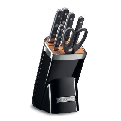 KitchenAid Bloklu Bıçak Seti, 7 Parça, Akik Siyahı - 1