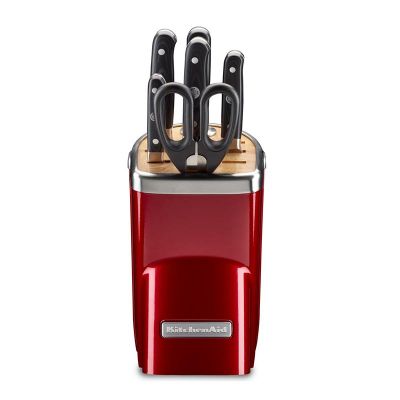 KitchenAid Bloklu Bıçak Seti, 7 Parça, Elma Şekeri - 1