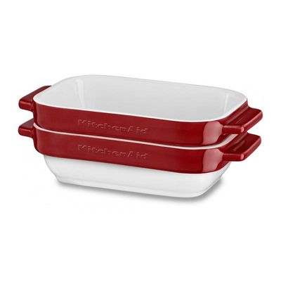KitchenAid Pişirme Seti, Seramik, Mini Boy, 3 Parça, İmparatorluk Kırmızısı - 1