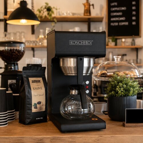 Konchero Çift Potlu Filtre Kahve Makinesi, Siyah - 2
