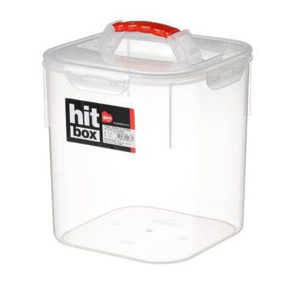 Bora Plastik Erzak Kavanozu, No: 1, Köşeli, Kilitli Kapak, 6.6 L - 1