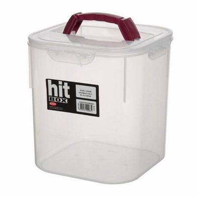 Bora Plastik Erzak Kavanozu, No: 2, Köşeli, Kilitli Kapak, 9 L - 1