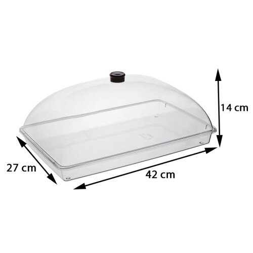 Bora Plastik Kristal Köşeli Fanus Takım, 42x27 cm - 2