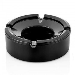 Külsan Thermoset Ashtray, 10 cm, Height 3.6 cm, Black - Külsan Thermoset