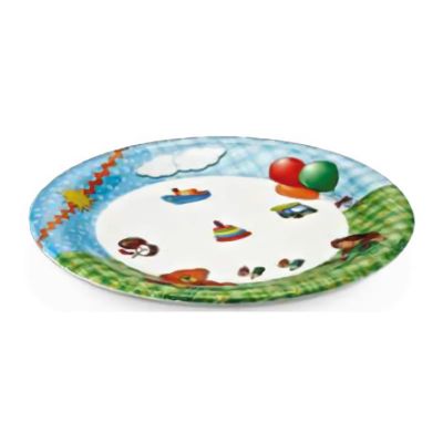 Külsan Thermoset Baby Life Bebek Tabağı, 19 cm, Mavi-Yeşil - 1