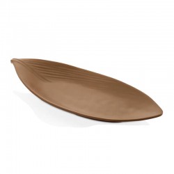 Külsan Thermoset Leaf Plate, 36.5x15.5 cm, Coffee with Milk - Külsan Thermoset