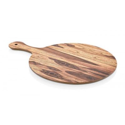 Külsan Thermoset Ağaç Efektli Kulplu Yuvarlak Sunum Tabağı, 30 cm - 1
