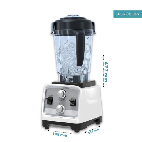 Kumtel HCTB-01 Profesyonel Buz Kırıcılı Bar Blender, 3 L, 1600 W, Beyaz - 4