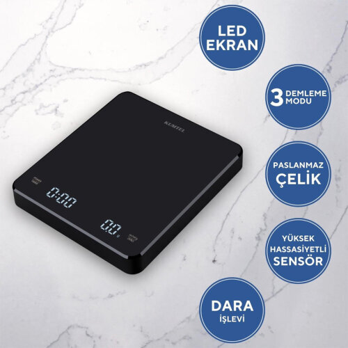 Kumtel V60-02 V60 Dijital Zamanlayıcılı Hassas Kahve Demleme Tartısı - 2