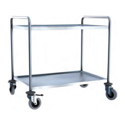 Kusina SA602K 2 Katlı Demonte Paslanmaz Çelik Servis Arabası, 900x600x850 mm - Kusina