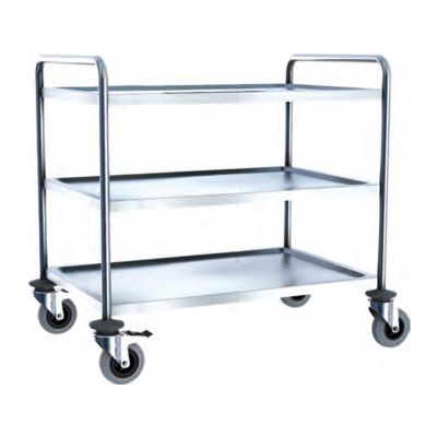 Kusina SA603K 3 Katlı Demonte Paslanmaz Çelik Servis Arabası, 900x600x850 mm - 1