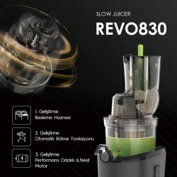 Kuvings REVO830 Slow Juicer Cold Pressed Solid Juicer, Red - 6