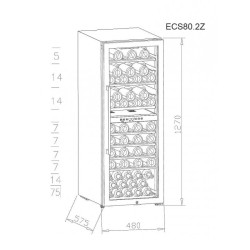 La Sommeliere ECS80.2Z Wine Cabinet, 75 Bottle Capacity - 7