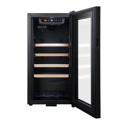 La Sommeliere LS38BLACK خزانة نبيذ منفردة للخدمة، سعة 38 زجاجة - La Sommeliere