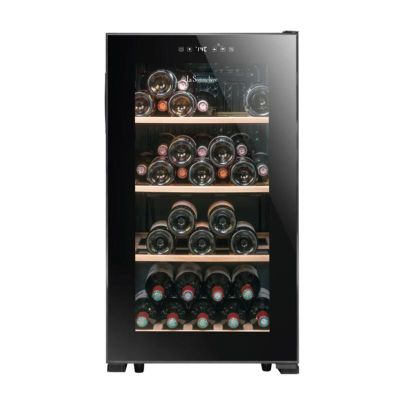 La Sommeliere LS52BLACK Solo Wine Cabinet, 52 Bottle Capacity - La Sommeliere