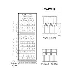 La Sommeliere MZ2V135 Wine Cabinet, 135 Bottle Capacity - 5