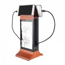 Cyclone Masaüstü Mobil Şarj Cihazı, Powerbank, LED Işıklı, Ahşap - 1