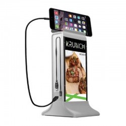 Cyclone Masaüstü Mobil Şarj Cihazı, Powerbank, LED Işıklı, Gri - 2