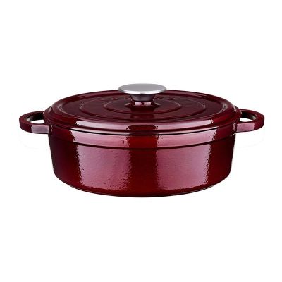 Leggno FLM4881ST24MR Flame Döküm Sığ Tencere, 24 cm, Bordo - 1