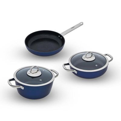 Leggno MDY282SET07BL Master Daily 7 Parça Tencere Seti, Mavi - 1