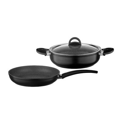 Leggno NEO2121SETS03 3 Parça Granit Tava Tencere Seti, 26 cm, Siyah - 1