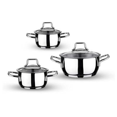 Leggno TPL1131SET03 Topline Mini Çelik Tencere Seti, 6 Parça - 1