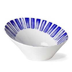 Lilien Indigo Deniz Desenli Eğimli Kase, 21 cm, Mavi - Lilien