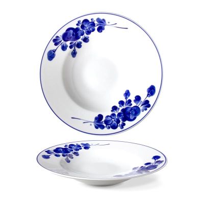 Lilien Indigo Flora Desenli Makarna Tabağı, 27 cm, Mavi - 1