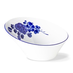 Lilien Indigo Flora Patterned Curved Bowl, 21 cm, Blue - Lilien