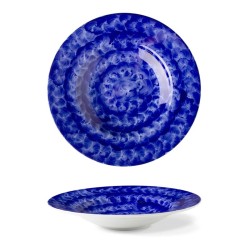 Lilien Indigo Knitted Patterned Pasta Plate, 27 cm, Blue - Lilien
