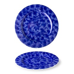 Lilien Indigo Örgü Desenli Düz Tabak, 20 cm, Mavi - Lilien