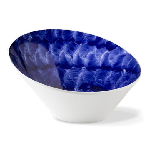 Lilien Indigo Örgü Desenli Eğimli Kase, 21 cm, Mavi - Lilien