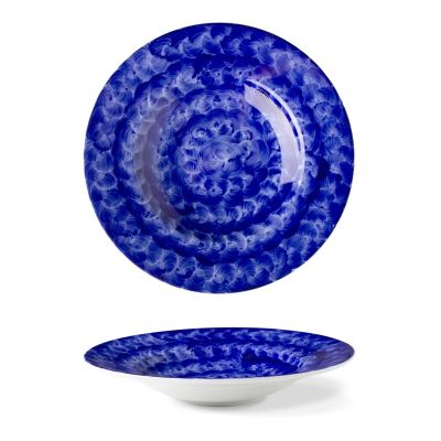 Lilien Indigo Örgü Desenli Makarna Tabağı, 27 cm, Mavi - 1