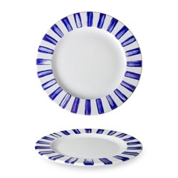 Lilien Indigo Sea Patterned Flat Plate, 20 cm, Blue - Lilien