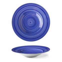 Lilien Indigo Spiral Desenli Makarna Tabağı, 27 cm, Mavi - Lilien