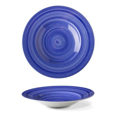 Lilien Indigo Spiral Desenli Makarna Tabağı, 27 cm, Mavi - 1