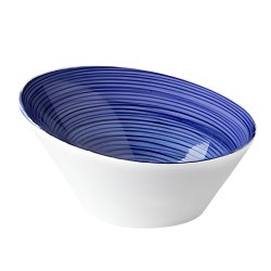 Lilien Indigo Spiral Patterned Curved Bowl, 14 см, синий - Lilien