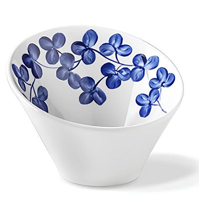 Lilien Indigo Yonca Desenli Eğimli Kase, 14 cm, Mavi - 1