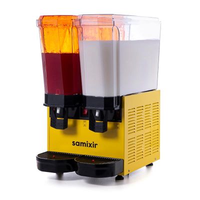 Samixir 40.SMY Klasik Twin Soğuk İçecek Dispenseri, 20+20 L, Fıskiyeli ve Karıştırıcılı, Sarı - 1
