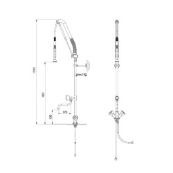 Liva Gaz 038 Counter Mounted Shower Spray Unit with Intermediate Tap, Double Water Inlet - 2