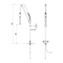 Liva Gaz 041 Counter Mounted Shower Spray Unit, Double Water Inlet - Liva Gaz (1)