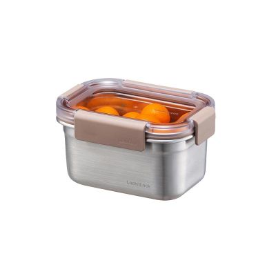 LocknLock LST602 Paslanmaz Çelik Fırın ve Saklama Kabı 520 ml, Kahverengi - 3