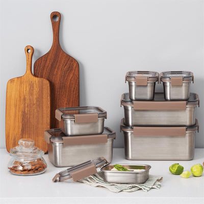 LocknLock LST602 Stainless Steel Oven and Storage Container 520 ml, Brown - LocknLock