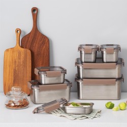 LocknLock LST604 Stainless Steel Oven and Storage Container 1 L, Brown - 4